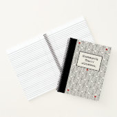 Carnet Trivia géométrique personnalisable en noir et blan (Intérieur)