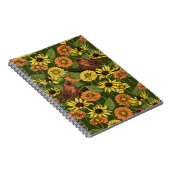 Carnet Troglodytes et fleurs sur fond vert (Côté Droit)