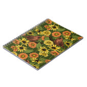 Carnet Troglodytes et fleurs sur fond vert (Côté gauche)