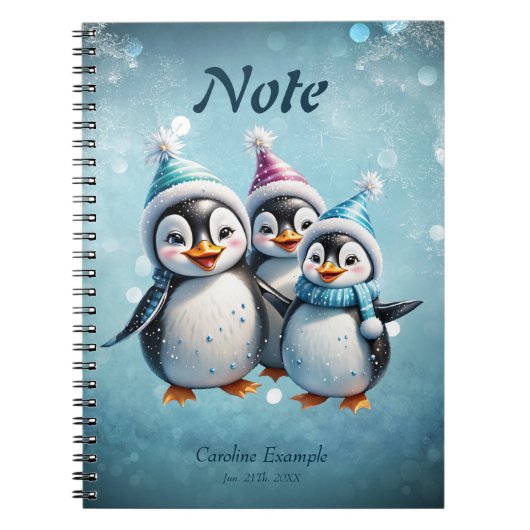 Carnet Trois adorables pingouins (Devant)