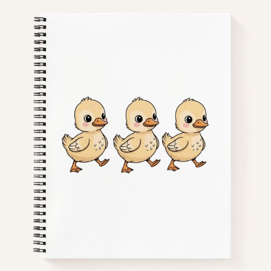 Carnet Trois Canetons Marchant en Rangée – Mignon (Devant)