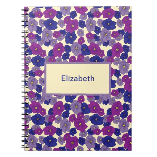 Carnet Trois colonnes ou violet flowers de surface (Devant)