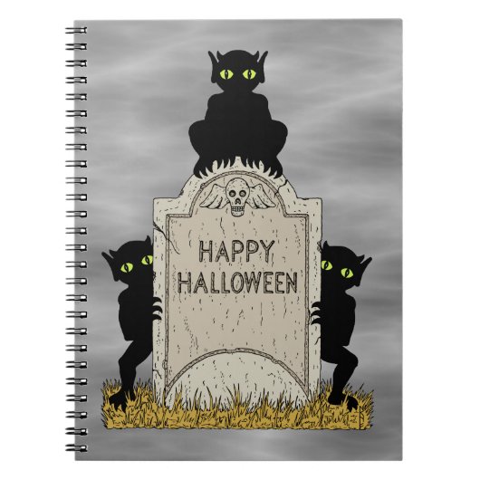 Carnet Trois diablotins Joyeux Halloween (Devant)