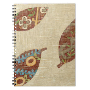 Carnet Trois feuilles sur l'arrière - plan de toile de