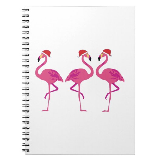 Carnet Trois Flamants roses de Noël (Devant)