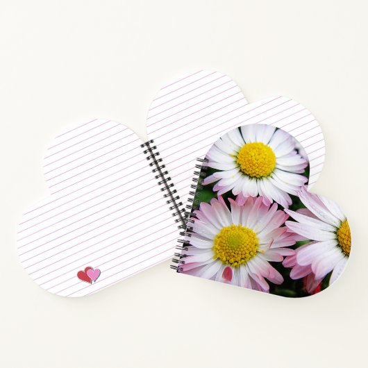 Carnet Trois marguerites rose et blanc (Intérieur)