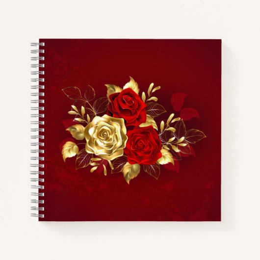Carnet Trois Roses de bijoux (Devant)