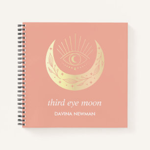 Carnet Troisième croissant oculaire Lune Boho Monogramme 