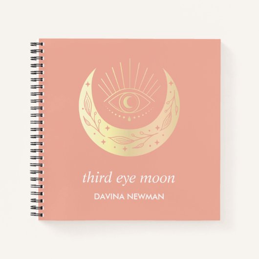 Carnet Troisième croissant oculaire Lune Boho Monogramme (Devant)