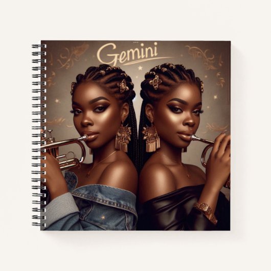 Carnet Trompette musicale Gemini Zodiac (Devant)