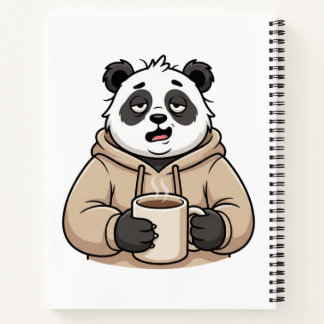 Carnet Trop fatigué pour fonctionner Panda Café Dessin an