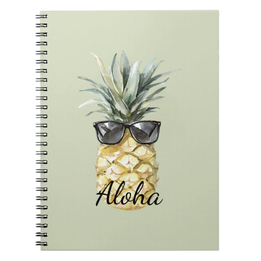 Carnet Tropical Aloha Pineapple with Sunglasses (Devant)