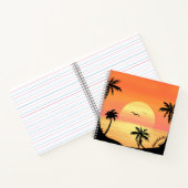 Carnet Tropical Beach Sunset Palm Tree Silhouette Art (Intérieur)