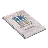 Carnet Tropical Beach Window Blanc Bois Élégant Chic (Côté Droit)