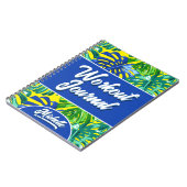 Carnet Tropical Blue Jaune Jungle Feuille entraînement (Côté gauche)