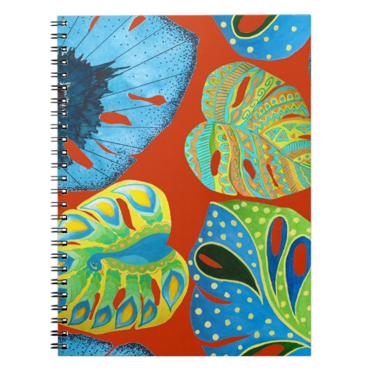 Carnet Tropical Chic : Motif feutré sans joint. (Devant)