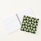 Carnet Tropical continu motif fleurs blanches feuille ver (Intérieur)