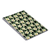 Carnet Tropical continu motif fleurs blanches feuille ver (Côté Droit)