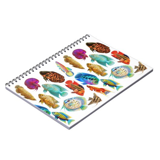 Carnet tropical de poissons d'aquarium (Côté gauche)