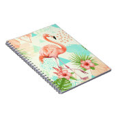 Carnet Tropical Flamingo Watercolor & Geometric Pattern (Côté Droit)