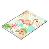 Carnet Tropical Flamingo Watercolor & Geometric Pattern (Côté gauche)