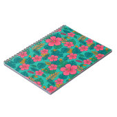 Carnet Tropical Hibiscus and Palm Leaf Pattern (Côté gauche)