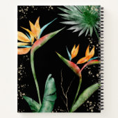 Carnet Tropical Island Floral Black Gold Monogramme Scrip (Dos)