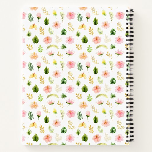 Carnet Tropical Jungle Floral Baby Birth Stats (Dos)