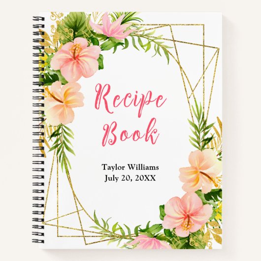 Carnet Tropical Jungle Floral Recipe Book (Devant)