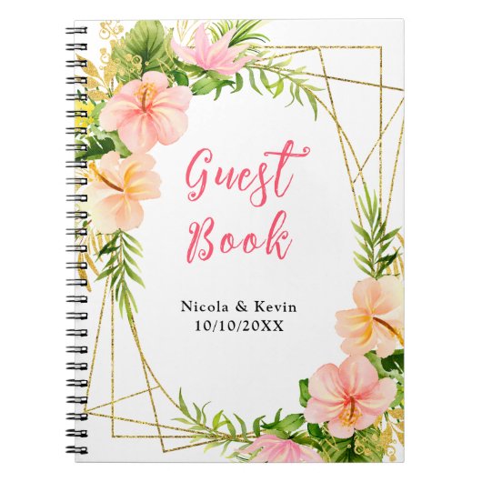 Carnet Tropical Jungle Floral Wedding Guest Book (Devant)