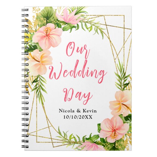 Carnet Tropical Jungle Floral Wedding Planner (Devant)