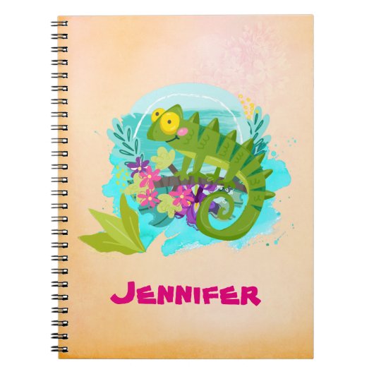 Carnet Tropical lizard with Flowers (Devant)