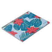 Carnet Tropical Palm sans couture feuille bleu motif (Côté gauche)