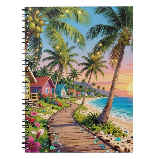 Carnet Tropical Paradise Coastal Seaside Cottage Ocean  (Devant)