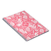 Carnet Tropical rose floral motif diamant Monogramme (Côté Droit)