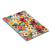 Carnet Tropical Rouge Jaune Tropical Hibiscus Fleurs (Côté Droit)