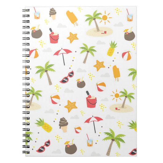 Carnet Tropical Summer Beach Vacances Motif Design (Devant)