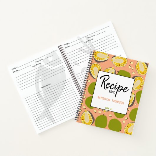 Carnet Tropical Summer Jackfruit Motif - Recette Cookbook (Intérieur)