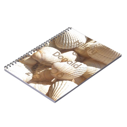 Carnet Tropical Sunny Exotic Sea Shells Noms de la nuptia (Côté gauche)