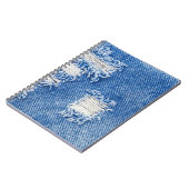 Carnet Trou, jean denim, texture déchirée (Côté gauche)