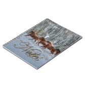 Carnet Troupeau de chevaux qui courent dans la neige hive (Côté gauche)