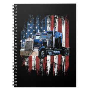 Carnet Trucker American Flag Truck Driver Truck Driver Gi