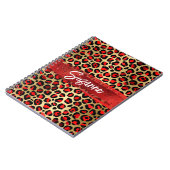 Carnet Trucs de pinceau Leopard rouge or et noir (Côté gauche)