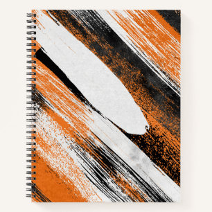 Carnet Trucs de pinceau orange, noir et blanc