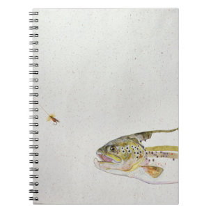 Carnet Truite chassant la mouche d'un pêcheur
