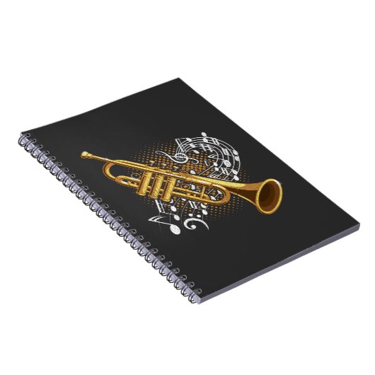 Carnet Trumpet Player Notes musicales Jazz Music Art (Côté Droit)