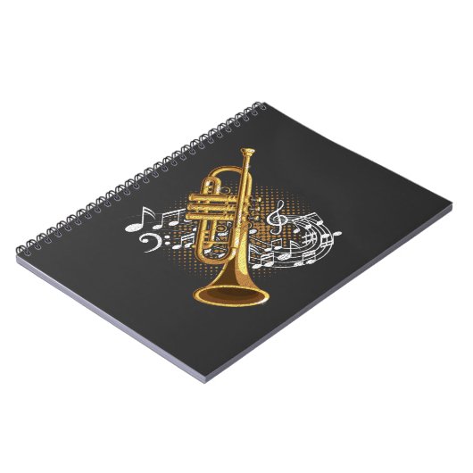 Carnet Trumpet Player Notes musicales Jazz Music Art (Côté gauche)