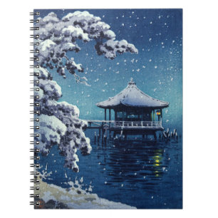 Carnet Tsuchiya Koitsu - Neige sur l'Ukimido à Katada