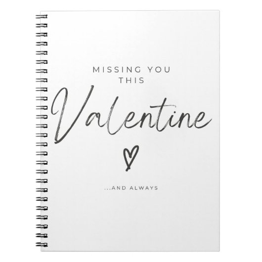 Carnet Tu me manques ce cœur de la Saint-Valentin (Devant)
