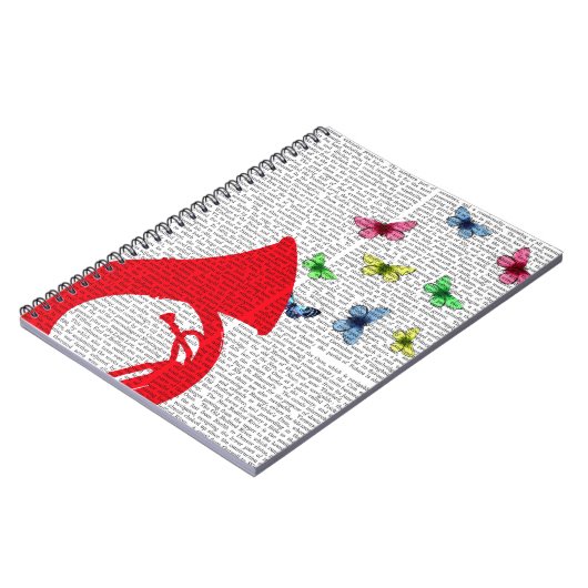 Carnet Tuba avec papillons (Côté gauche)